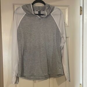 Nike Gray and White Hoodie